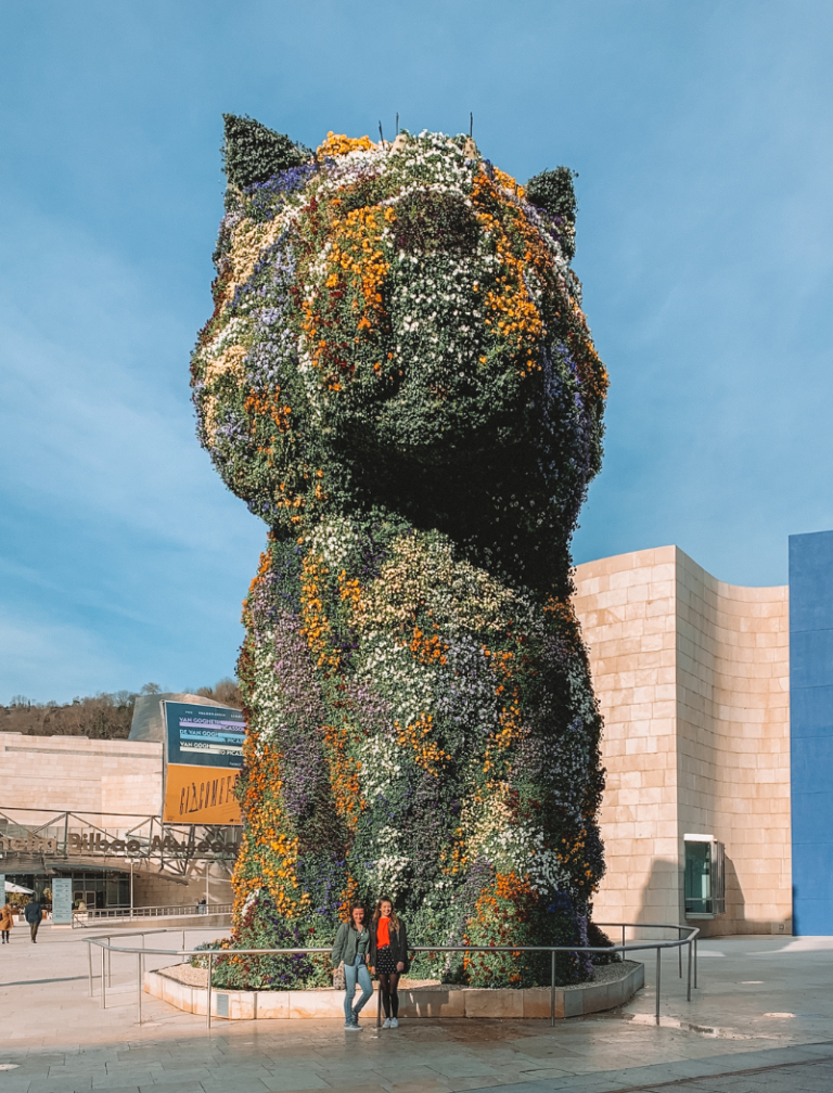 The Puppy sculpture outside the Guggenheim Museum in Bilbao