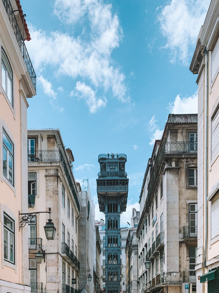 the elevador de santa justa (santa justa lift) in Lisbon, Portugal