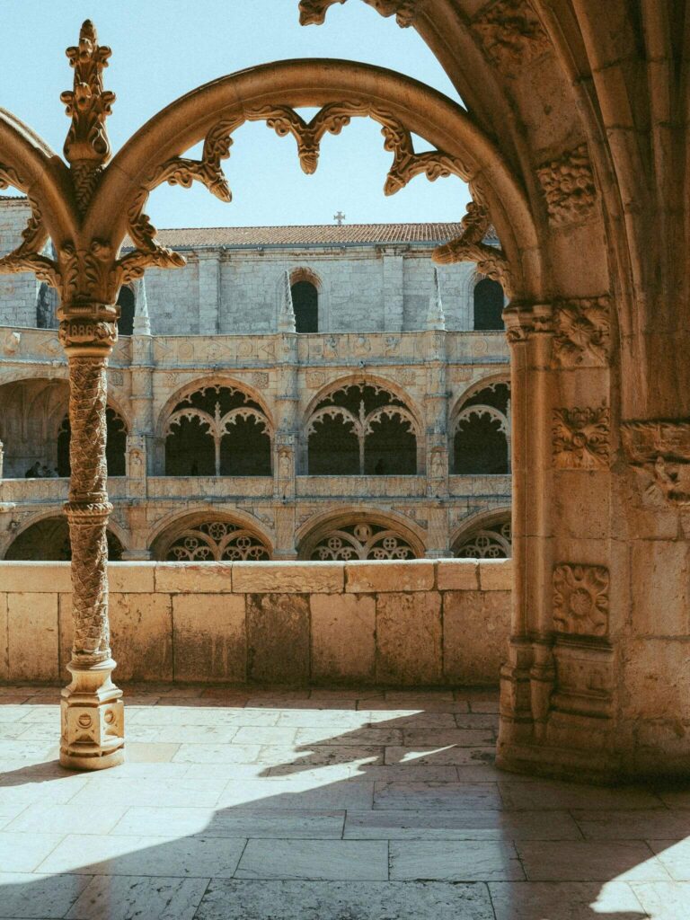 Interior of Jerónimos Monastery in Bélem, Lisbon.