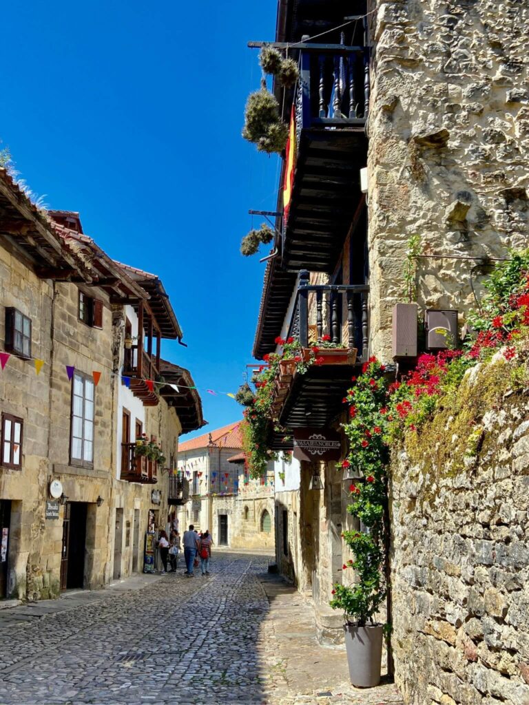 Old town streets in Santillana del Mar.