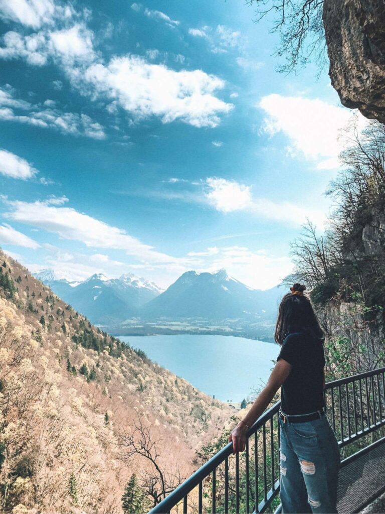 View of Lake Annecy from Cascade d'Angon.