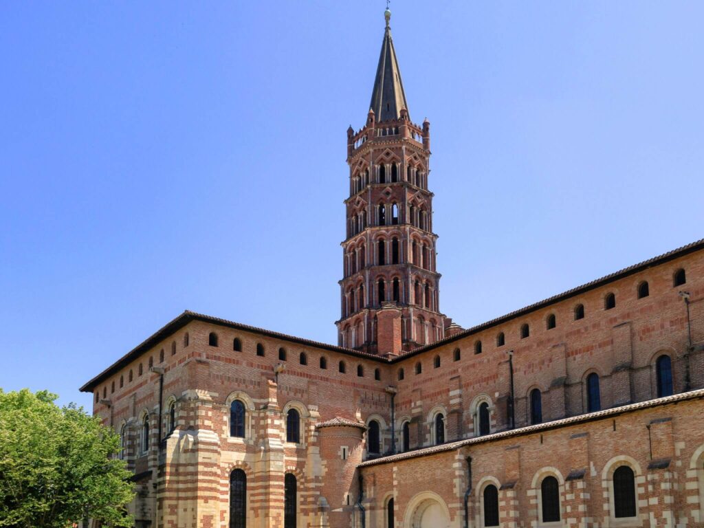 The exterior of the Saint-Sernin Basilica in Toulouse.
