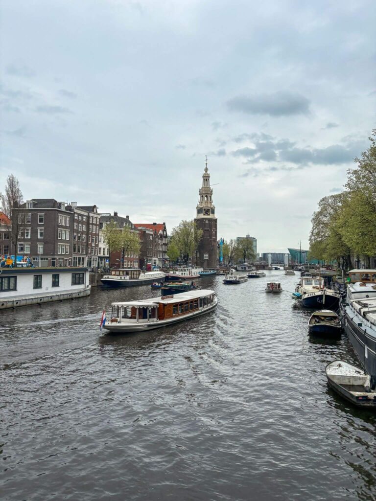 The Oudeschans canal from Keizersbrug in Amsterdam.