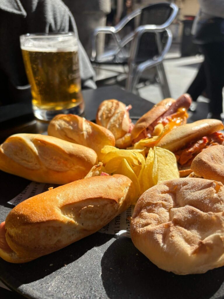 A platter of sandwiches from 100 Montaditos in Spain