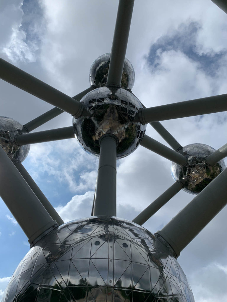 Up close shot of the Atomium in Brussels
