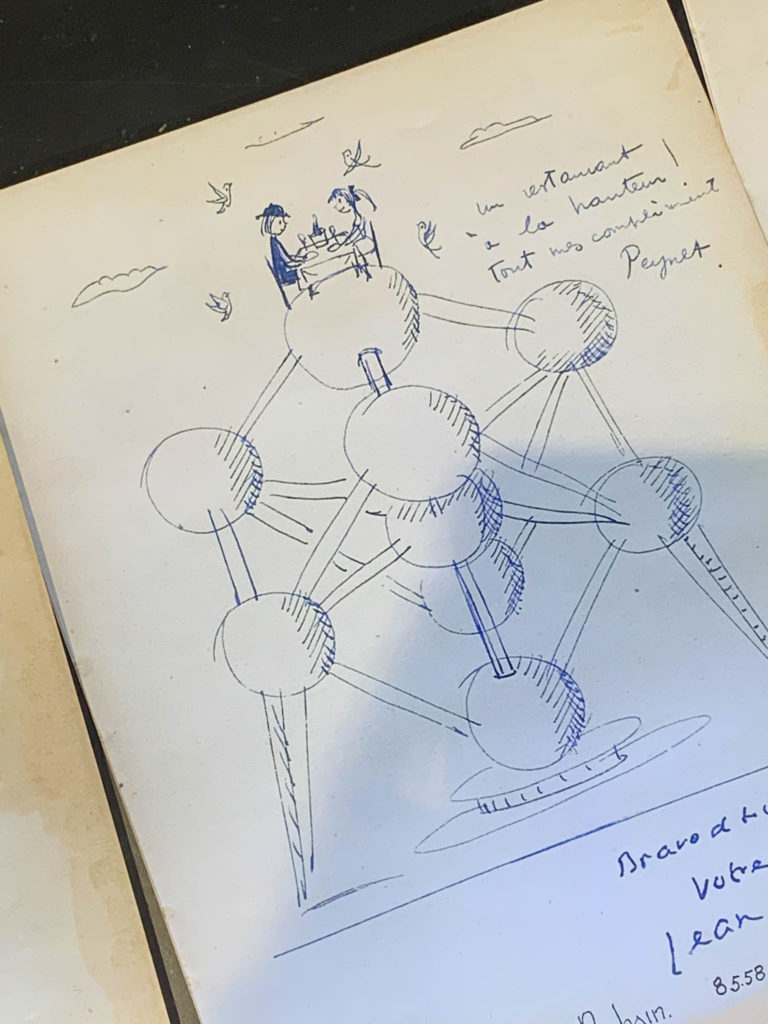 diagram of the Atomium that can be found in the Atomium museum in Brussels