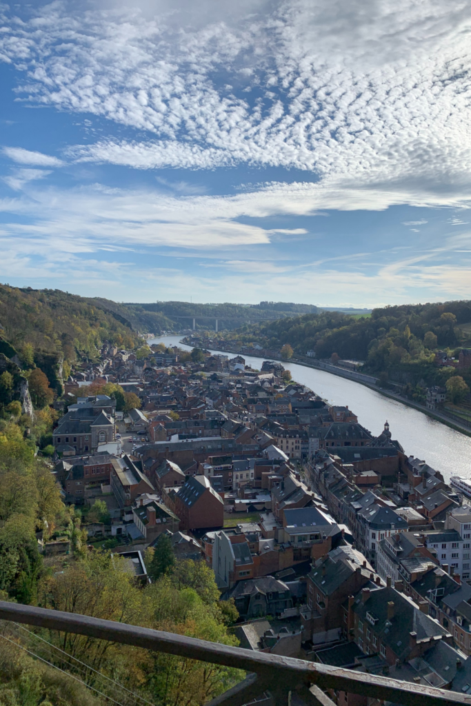 view of Dinant and the Meuse river from the Dinant Citadel