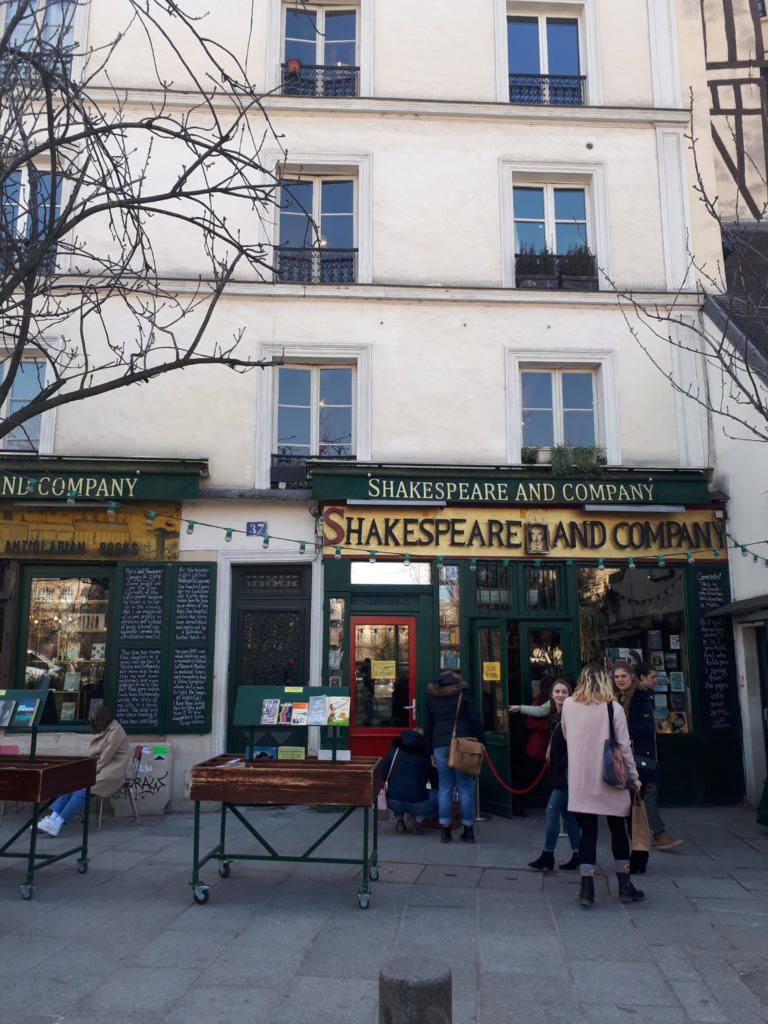 Shakespeare and company, and independent English bookshop near Notre Dame in Paris, France