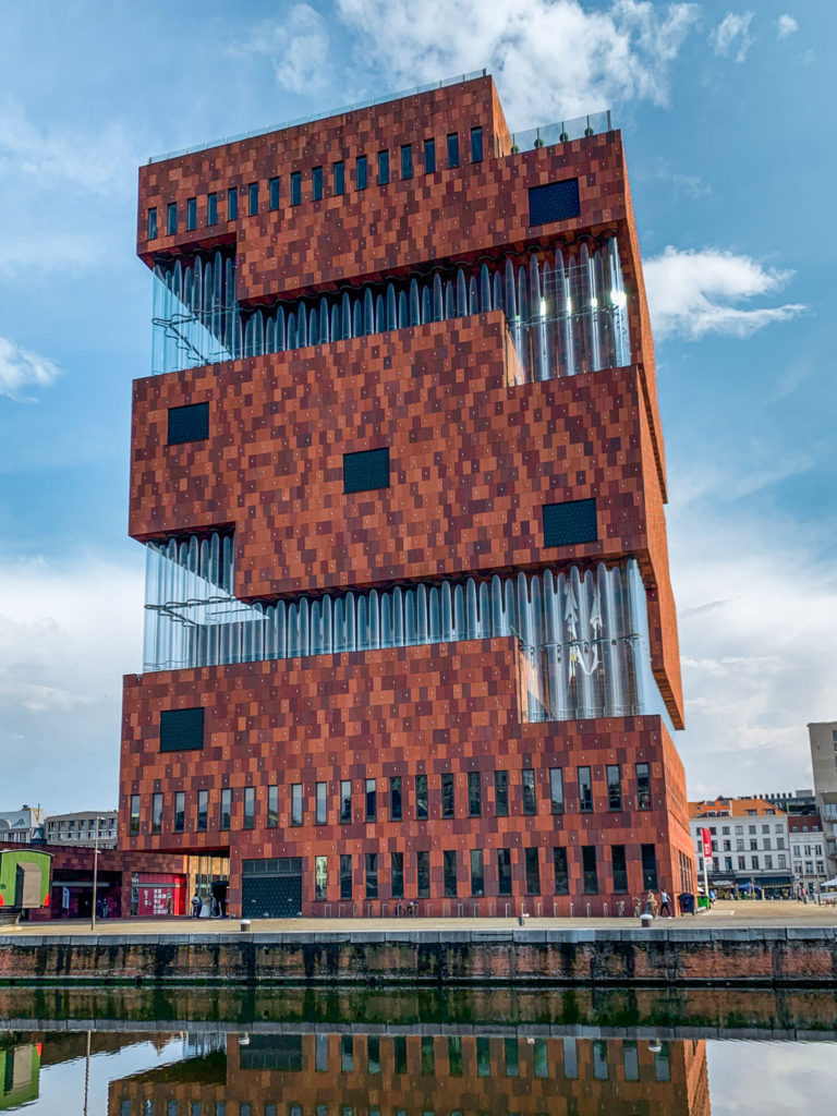 Antwerp's impressive red MAS museum building