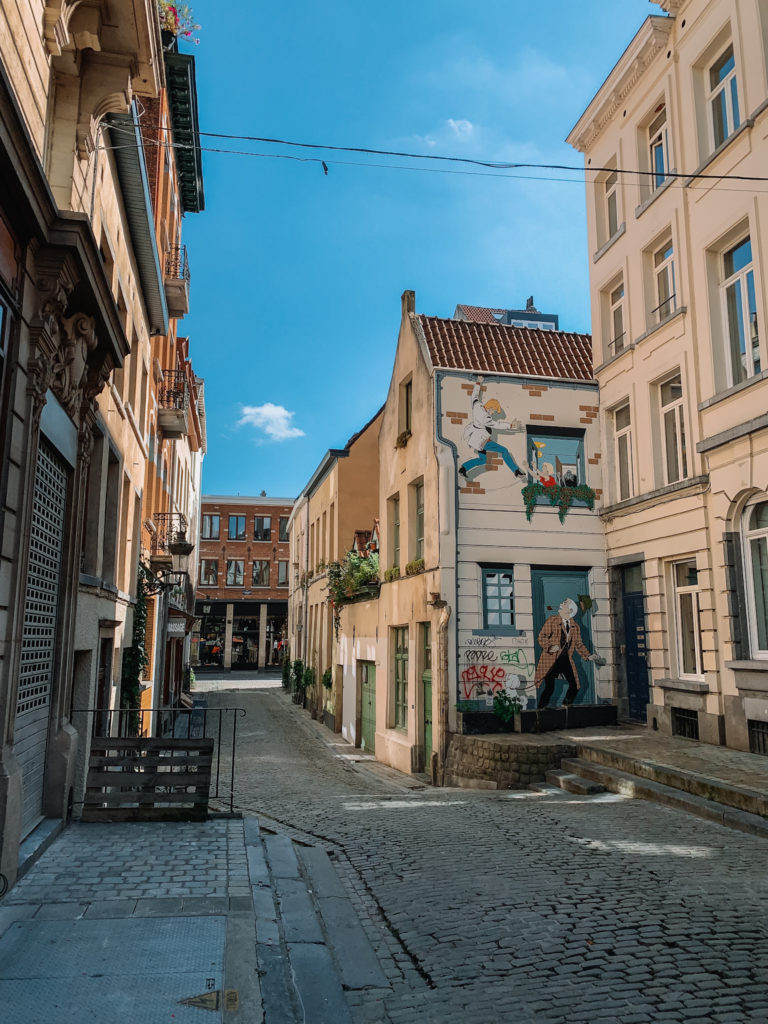 the Ric Hochet mural in Brussels, Belgium, is one of the best Instagram spots in Brussels