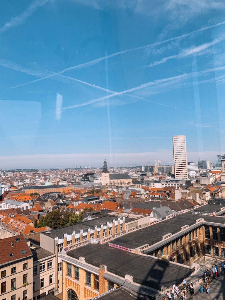 the view over Brussels from the Place Poelaert ferris wheel