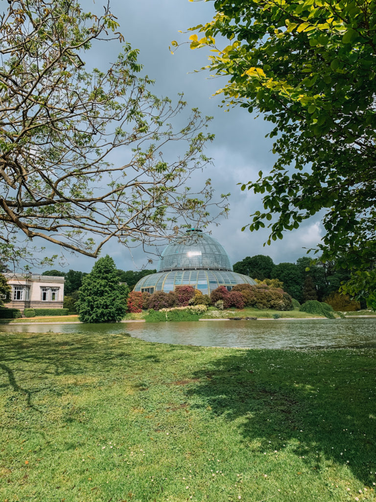 The Royal Laeken Gardens and the glass roof of one of the Laeken Greenhouses