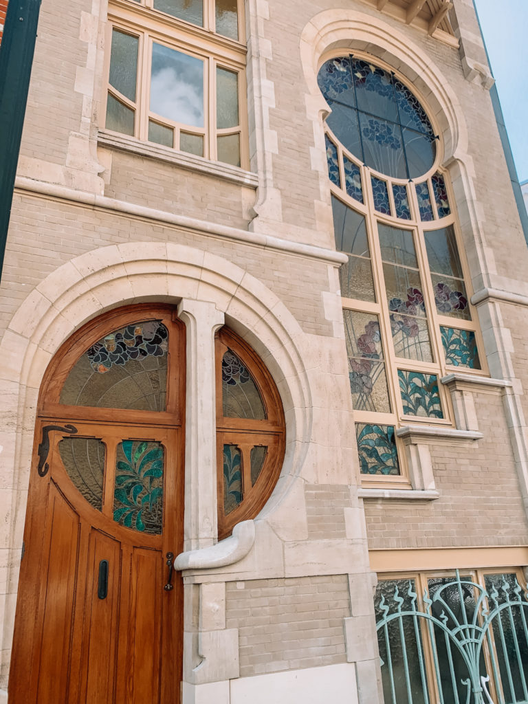 The art nouveau exterior of Sterner's Studio in Ixelles, Brussels