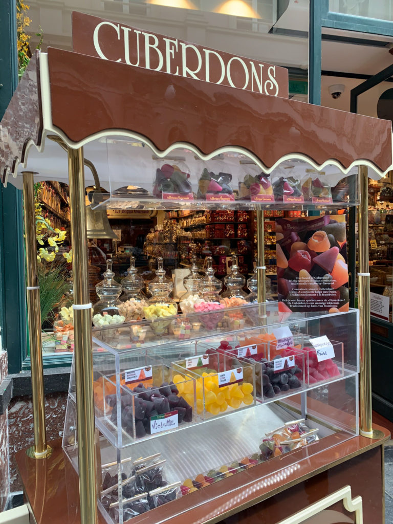 cuberdons are one of the best Belgian foods to try in Brussels - get them from this adorable stand outside La Belgique Gourmand