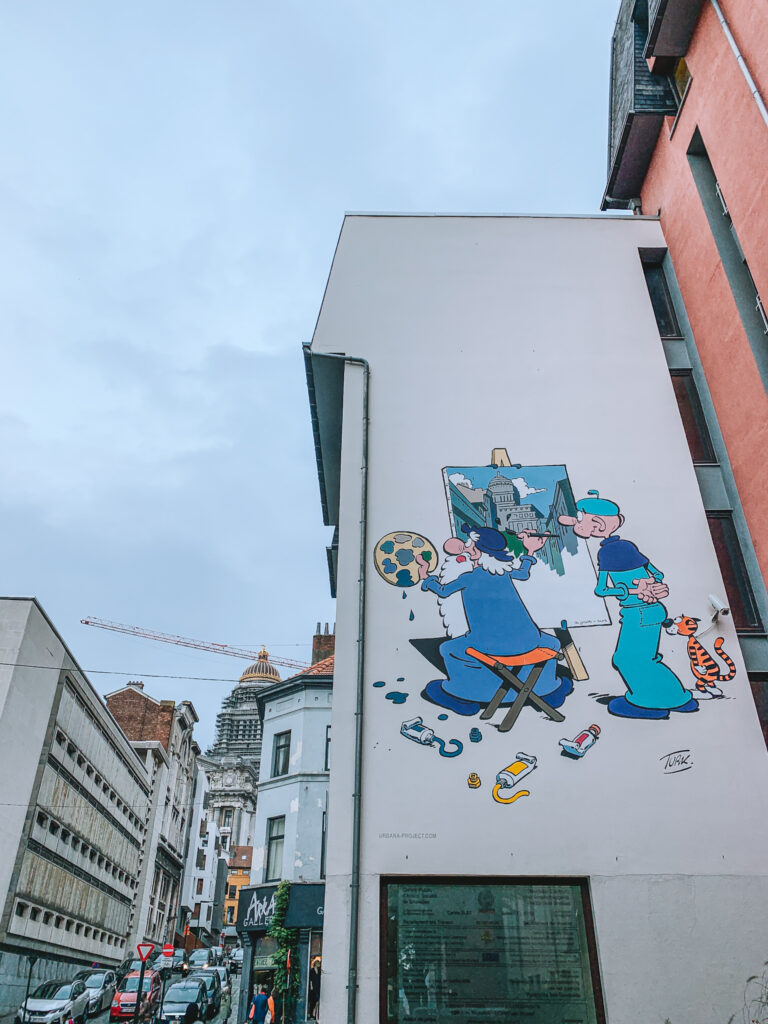 Leonard Mural on the Brussels Comic Book Route