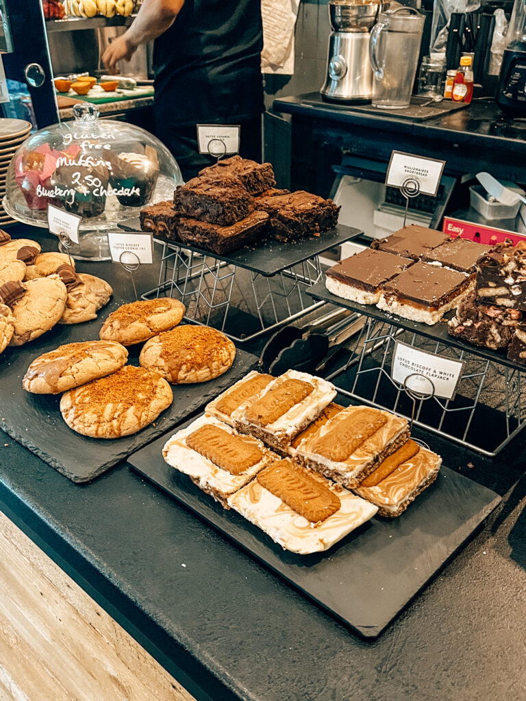a display of cookies and traybakes from Pulp 'n' Grind in Edinburgh, Scotland