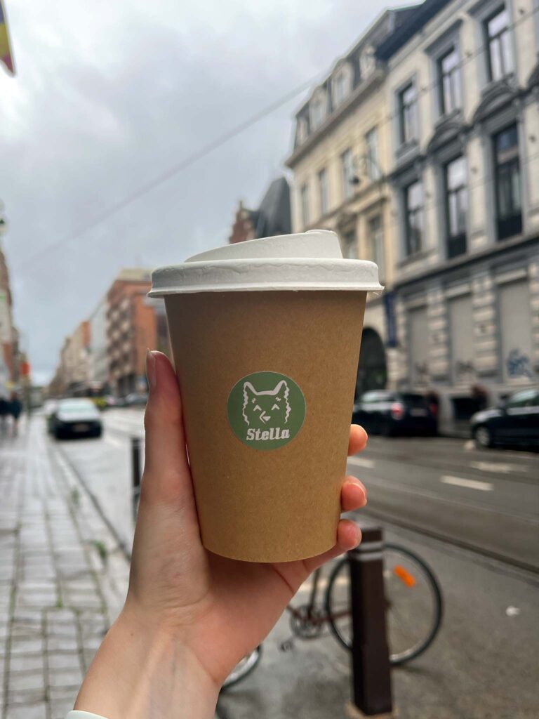 Takeaway cup from Stella Speciality Coffee Bar in Brussels
