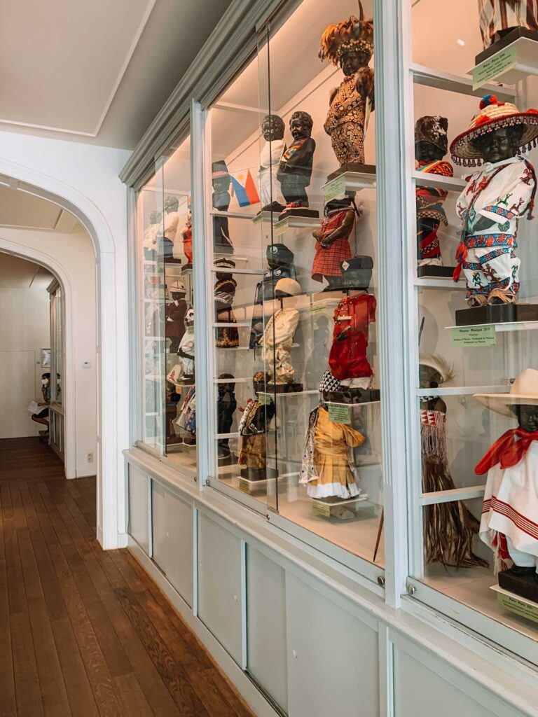 A display of outfits at Gardrobe Manneken Pis, a museum in Brussels