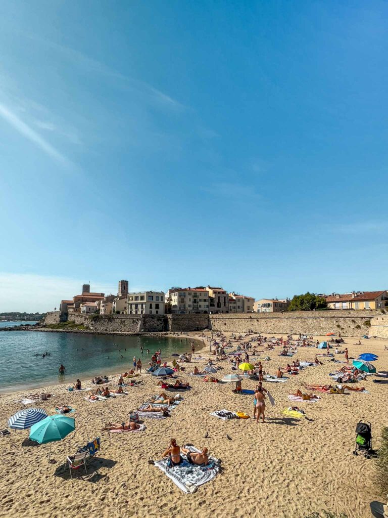 Plage de la Gravette in Antibes, a town in the South of France