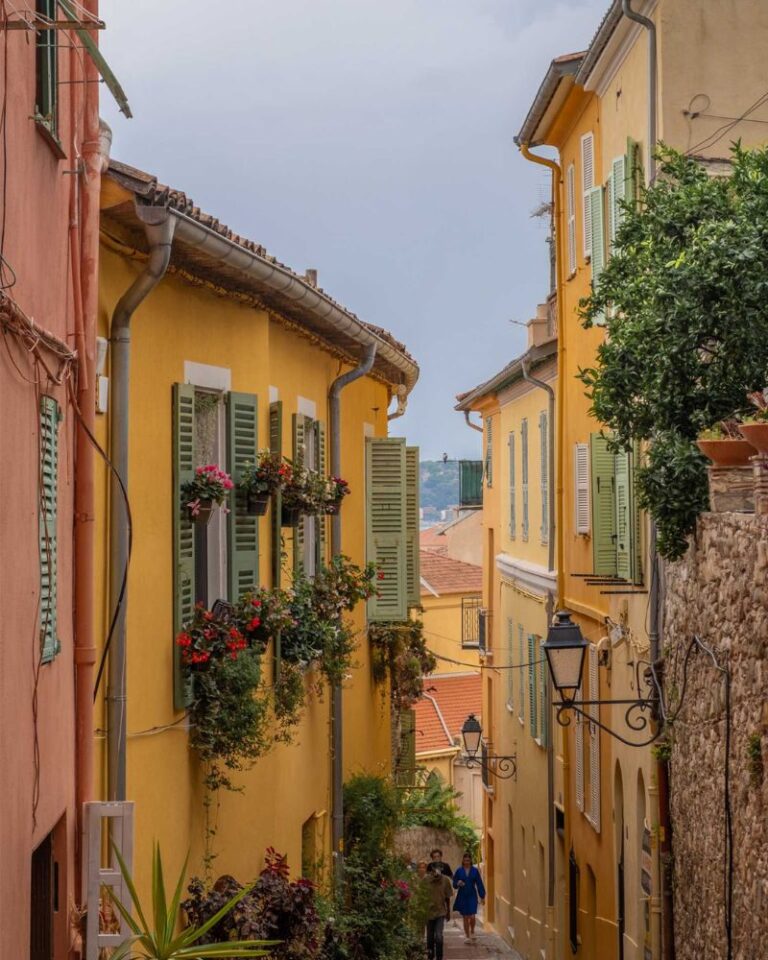 Yellow streets of Menton, one of many towns on the French Riviera