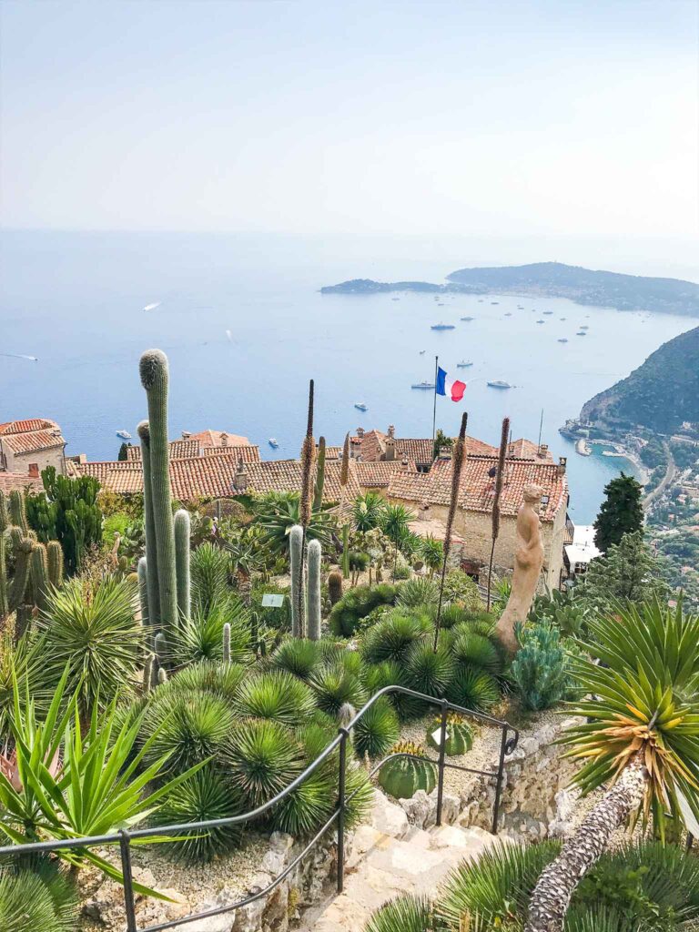 Panoramic view over รze from รze Village, one of the most beautiful towns on the French Riviera