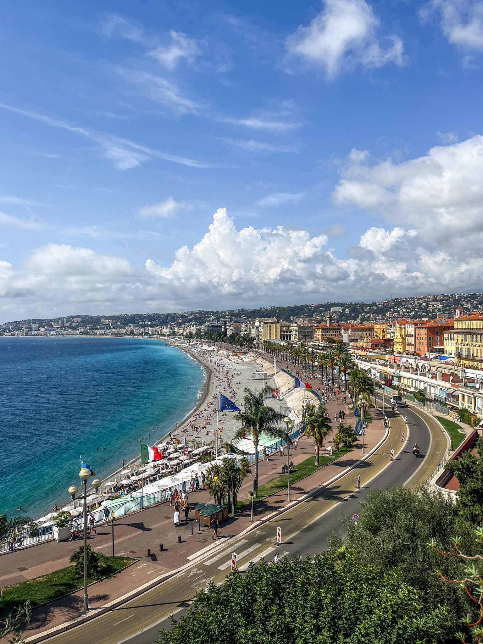 View over Nice's waterfront from the Colline du Château