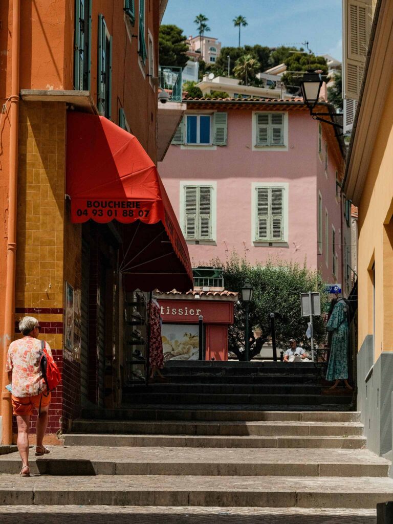 A street in Villefranche-sur-Mer, one of many towns on the French Riviera