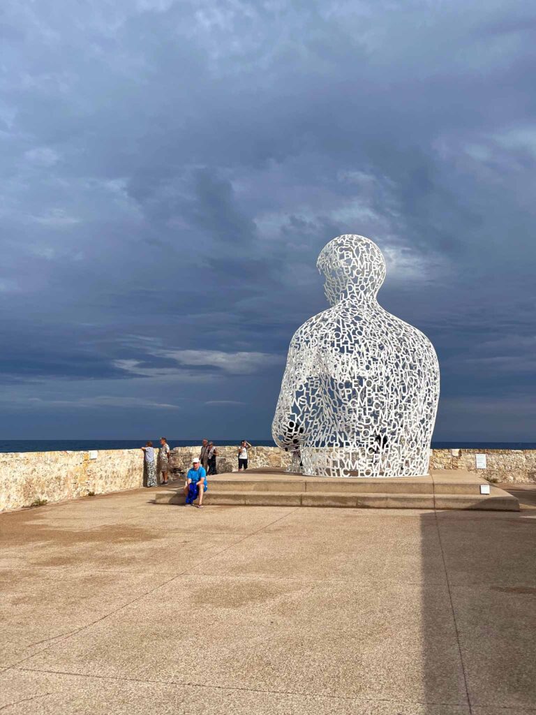 Nomad statue at the St James Bastion in Antibes on the French Riviera