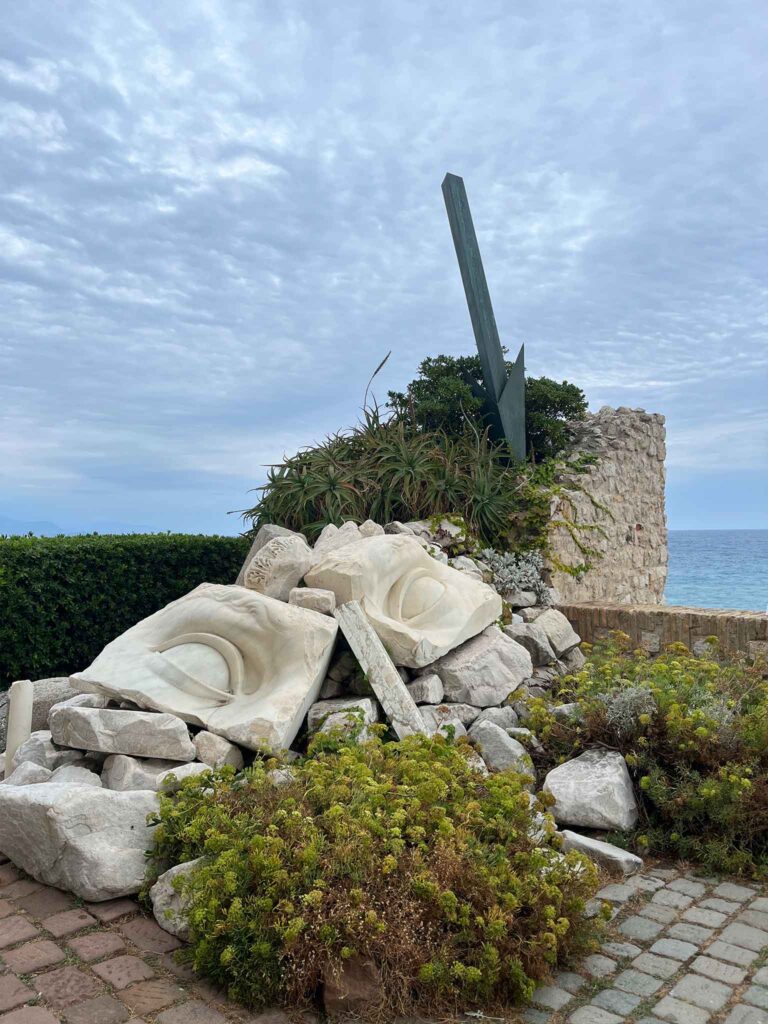 Broken statue in the garden of the Picasso Museum in Antibes