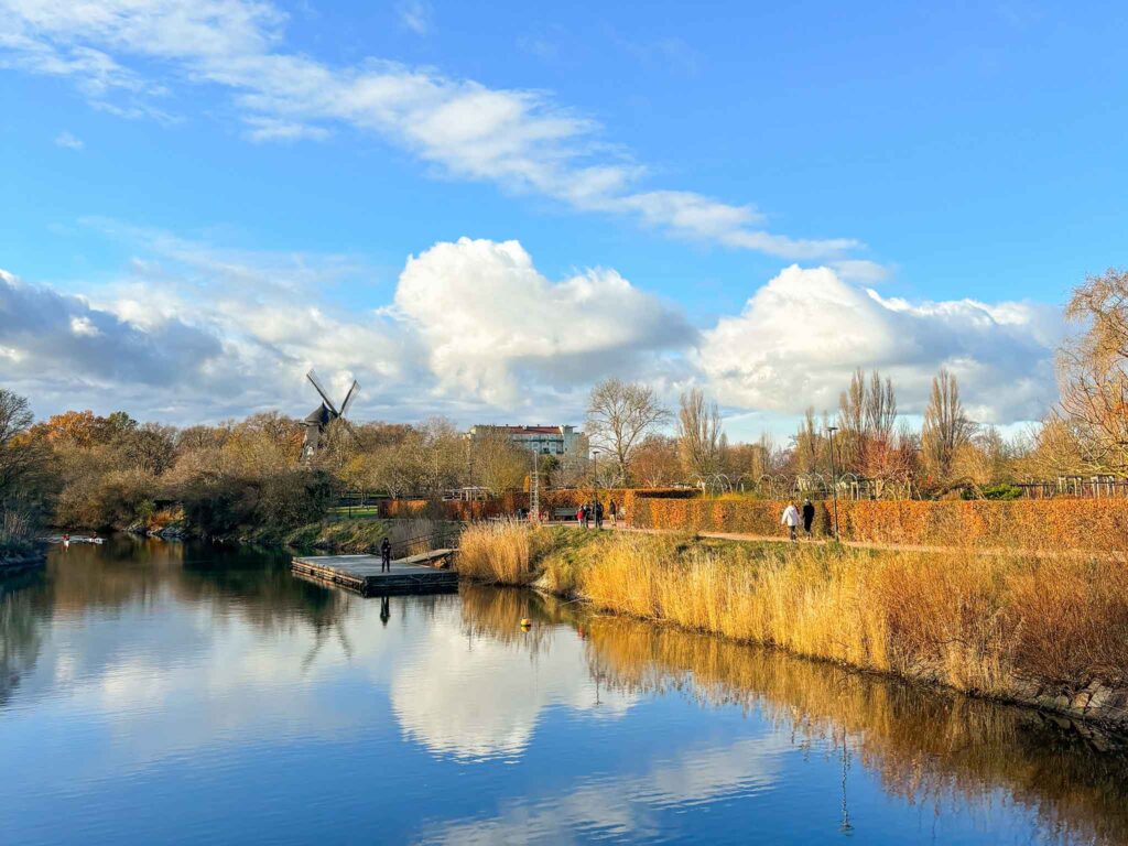 Beautiful winter view in Slottsparken, Malmö