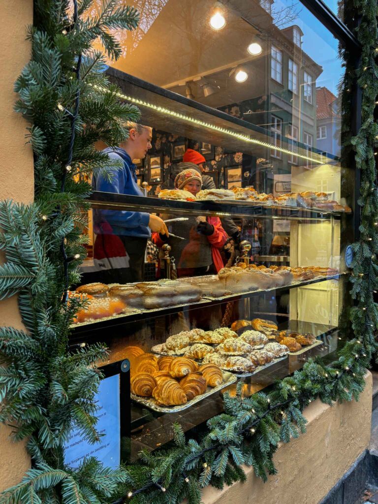 Pastries in the window of Skt. Peters Bageri, the oldest bakery in Copenhagen
