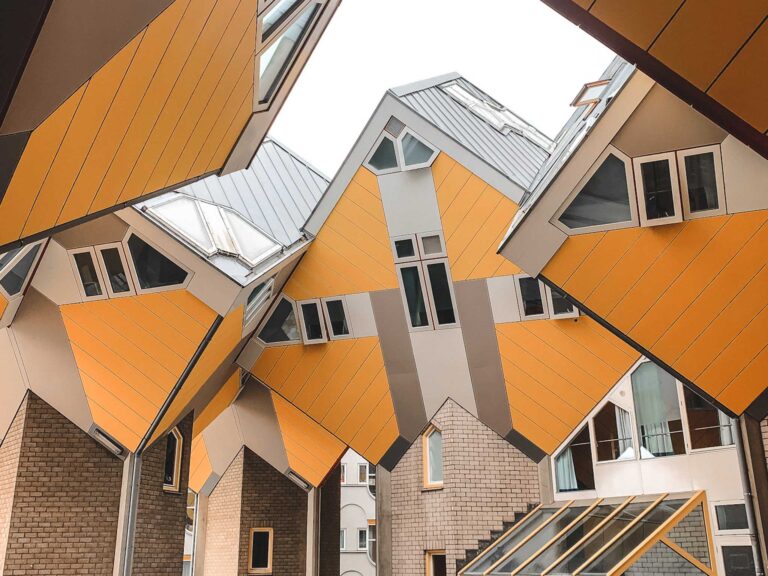 Close up of Rotterdam's yellow cube houses