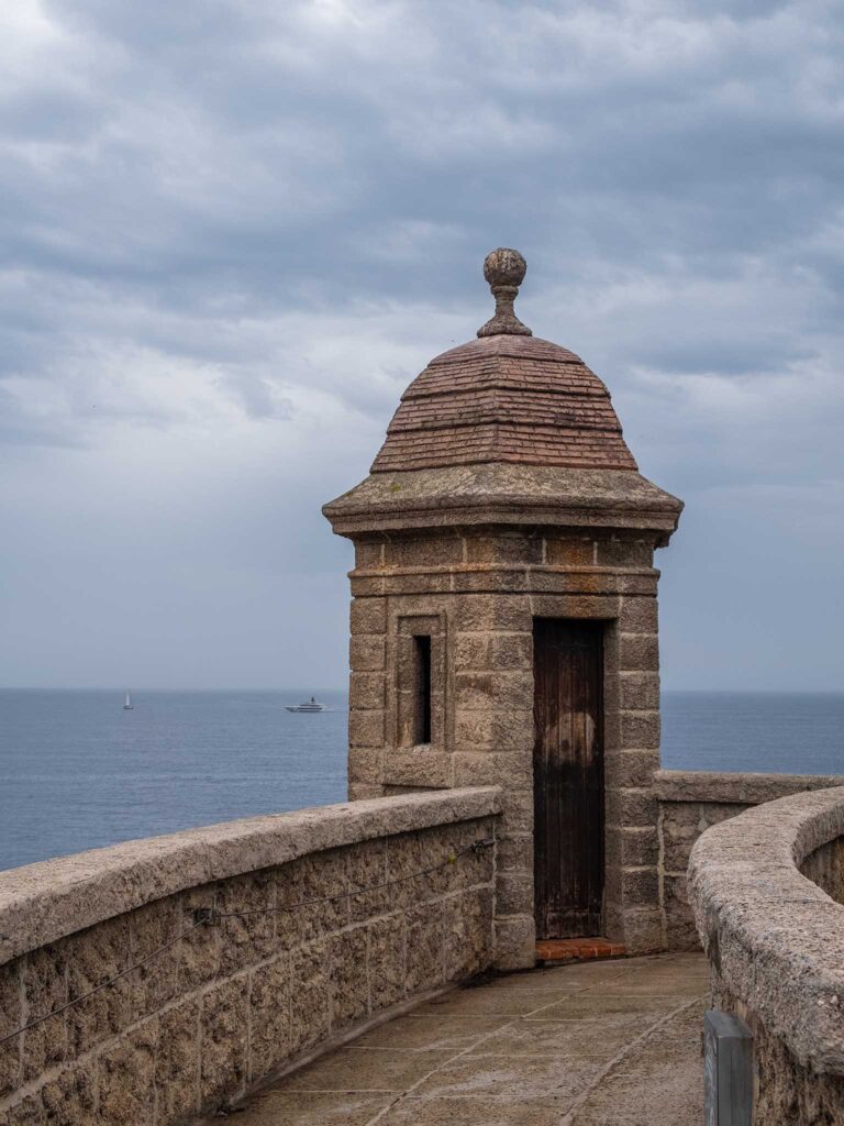Part of Fort Antoine Theatre with the Mediterranean sea in the background