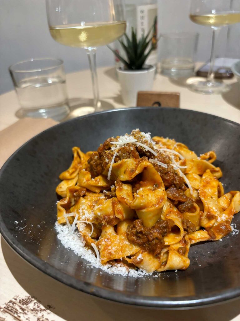 A plate of pasta from The Artisan Pasta Makers in Edinburgh