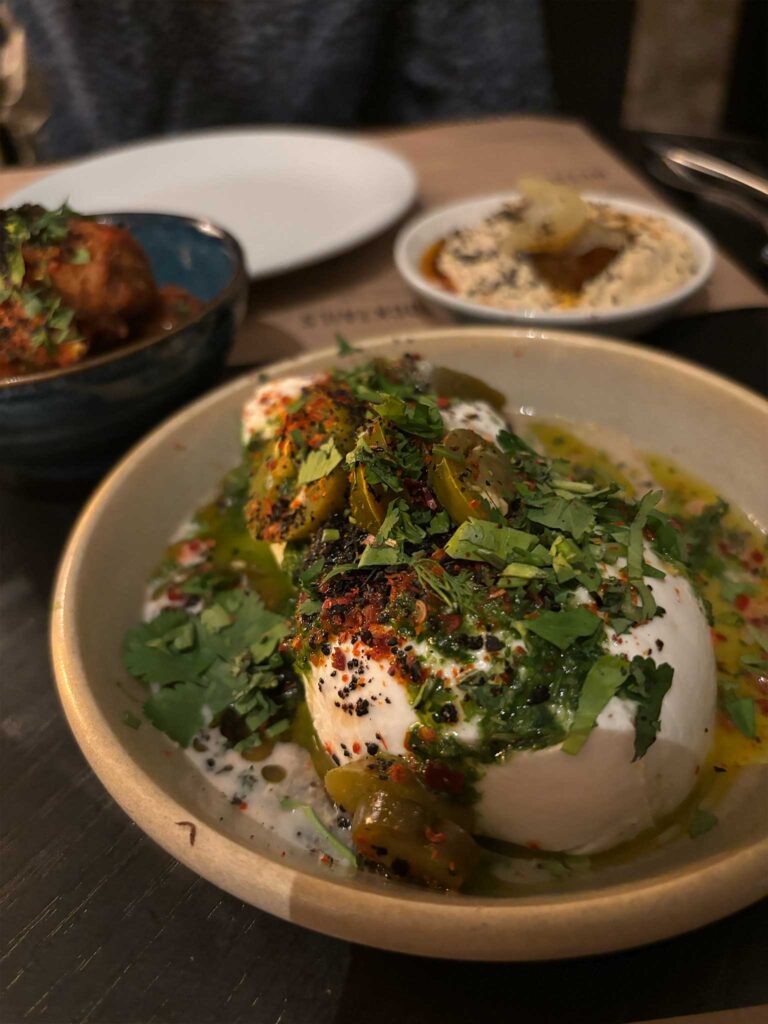 Mozarella dish from Baba, a restaurant in Edinburgh