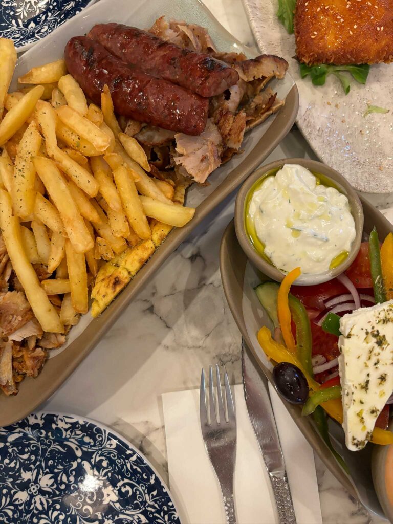 Table of Greek food from Fava in Edinburgh