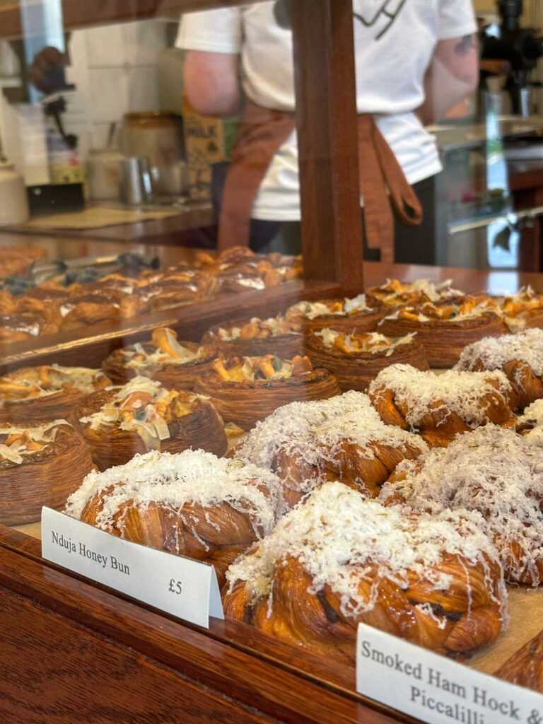 A display of pastries from Lannan, a bakery in Edinburgh