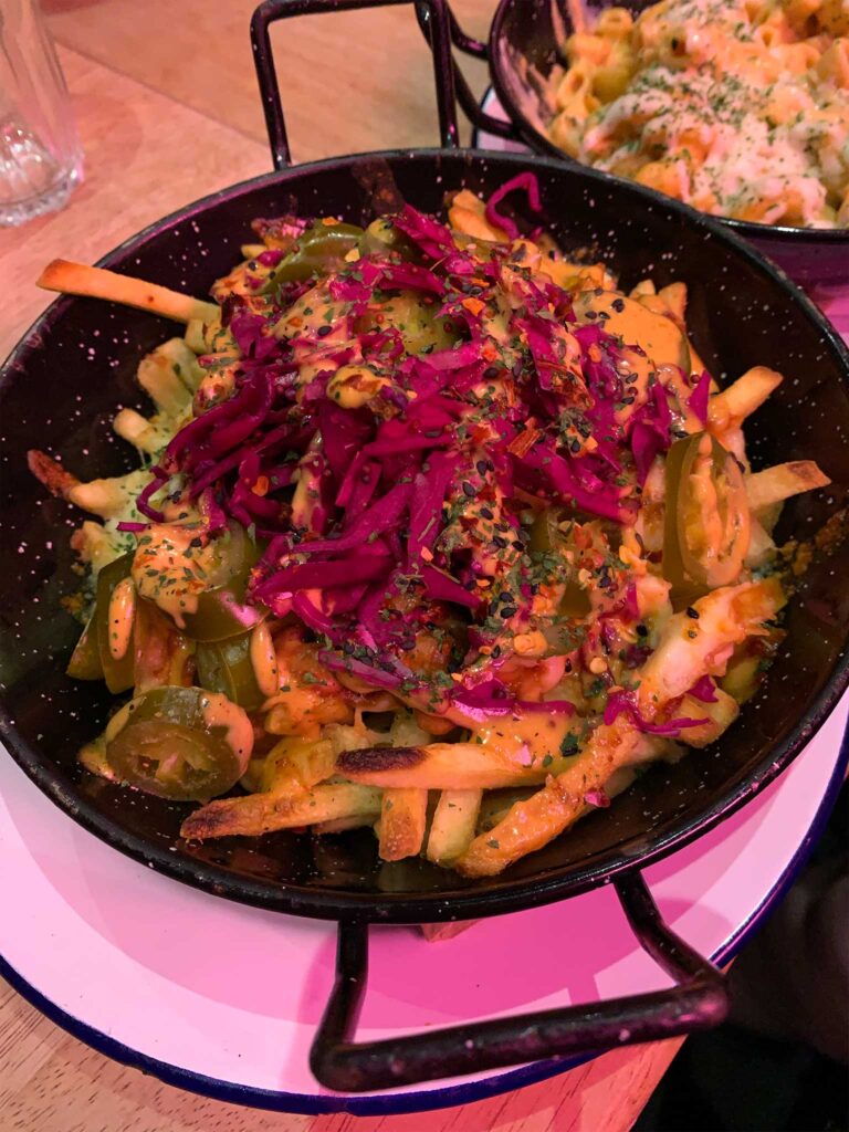 A dish of loaded fries from Paradise Palms in Edinburgh