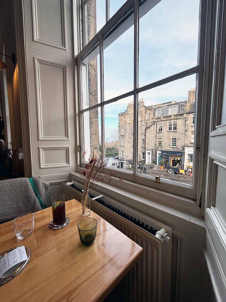 Window view from Tipo in Edinburgh