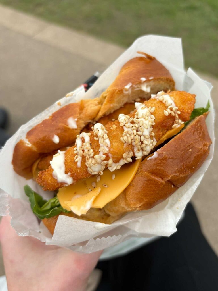 Crispy chicken sandwich from Toast Tea in Edinburgh