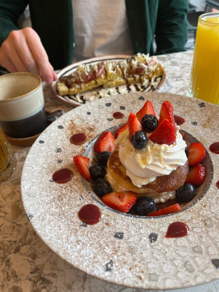 Panakes topped with berries from Don't Tell Mama Brunch Bar in Edinburgh.