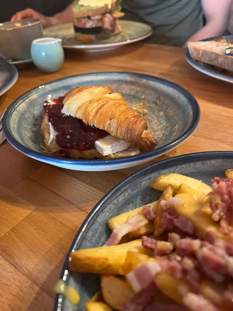 Table of food from Scran Bistro in Edinburgh.