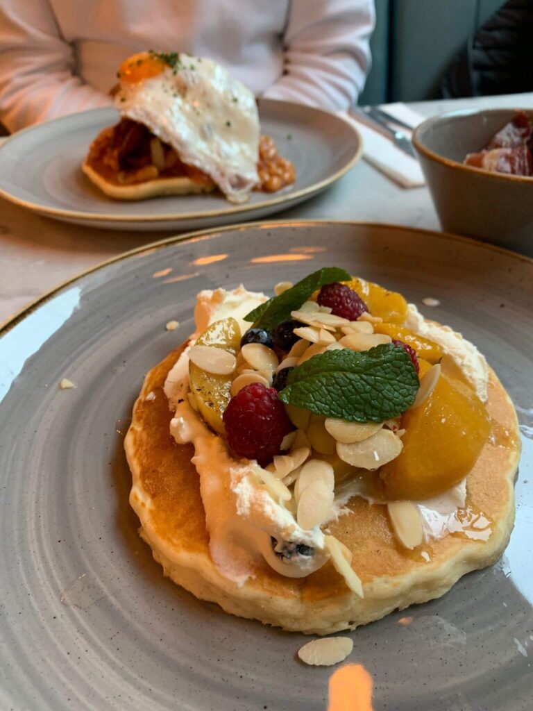 Peaches and cream pancakes from Stack & Still.