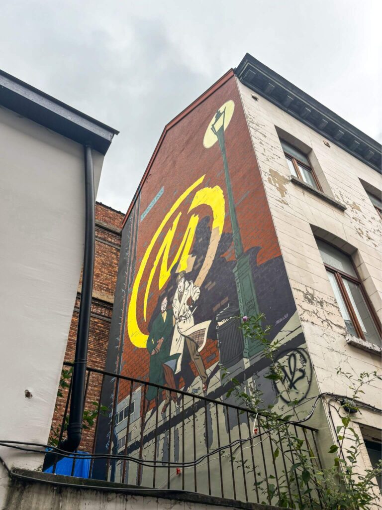 Blake & Mortimer mural on the Brussels Comic Book Route