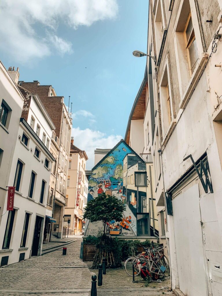 Boule et Bill mural on the Brussels Comic Book Route