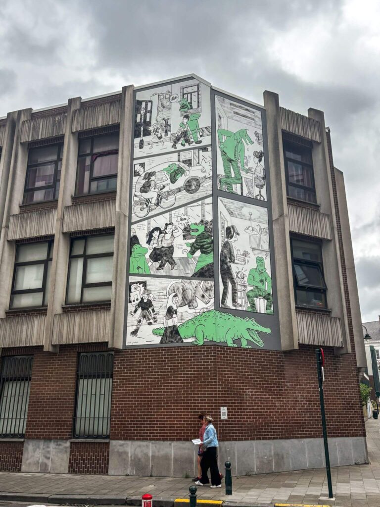 Crocodiles mural on the Brussels Comic Book Route