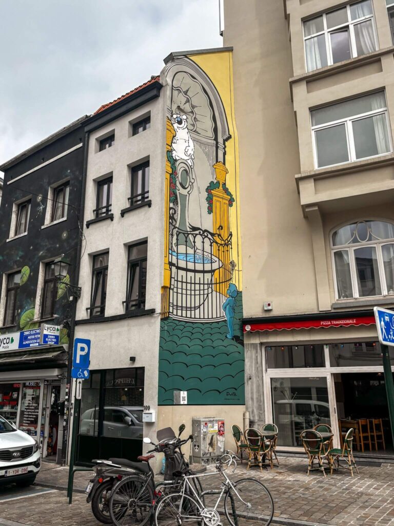Cubitus mural on the Brussels Comic Book Route