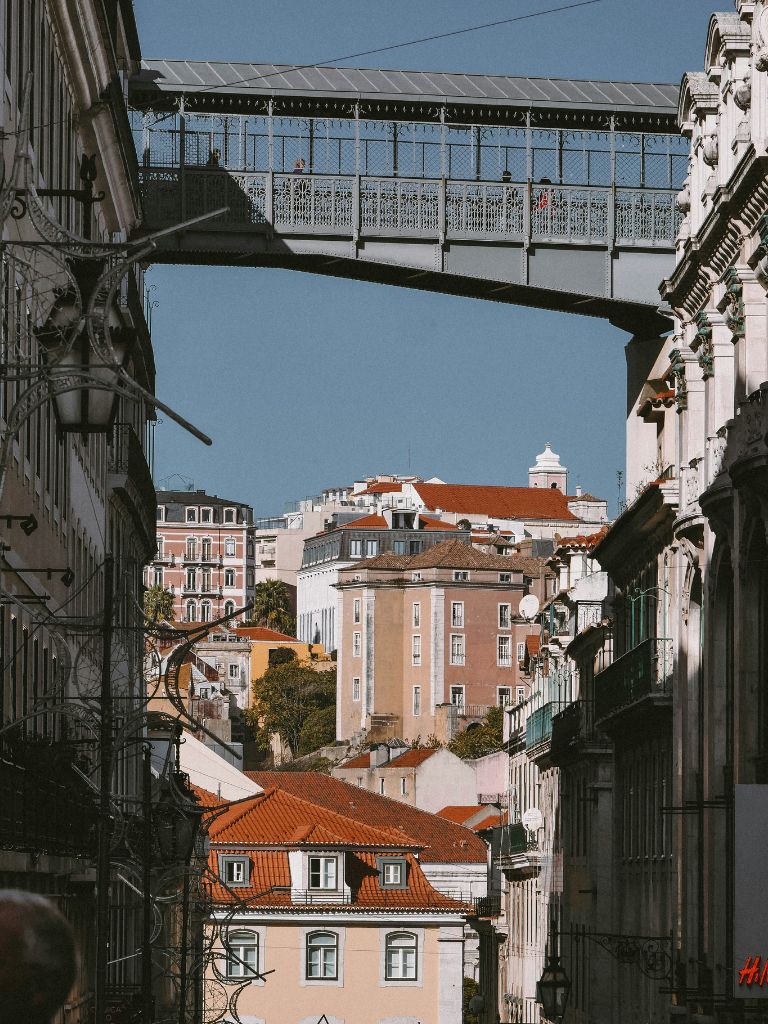 The bridge of the Santa Justa Lift in Lisbon.