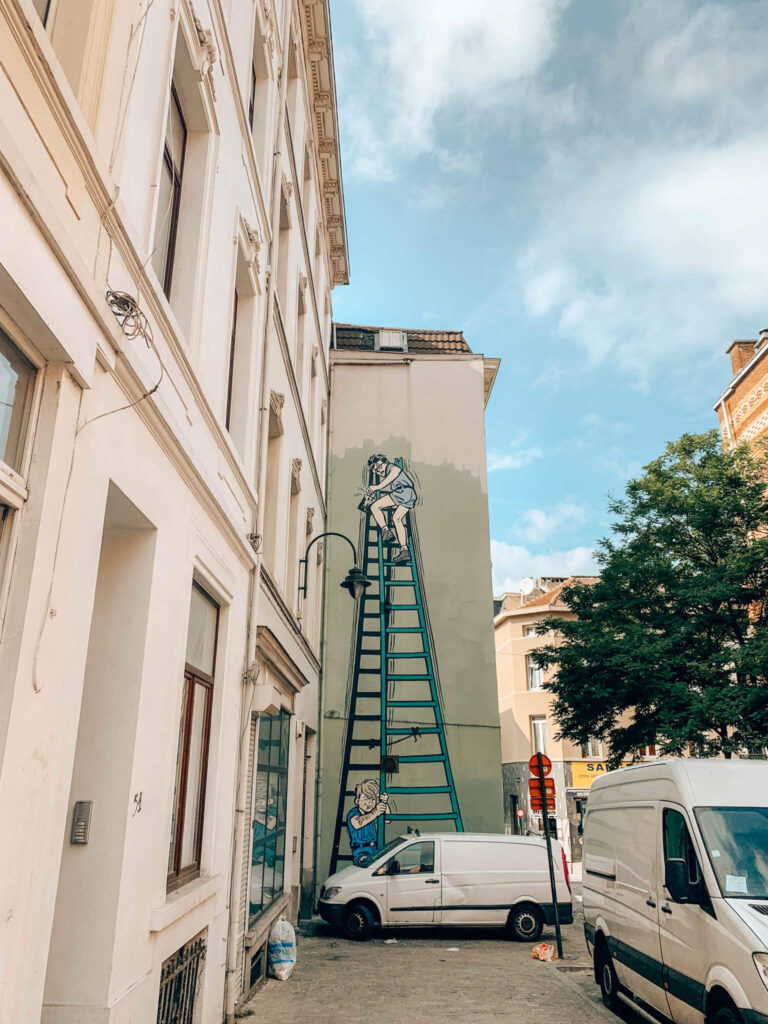 La Patrouille des Castors mural on the Brussels Comic Book Route