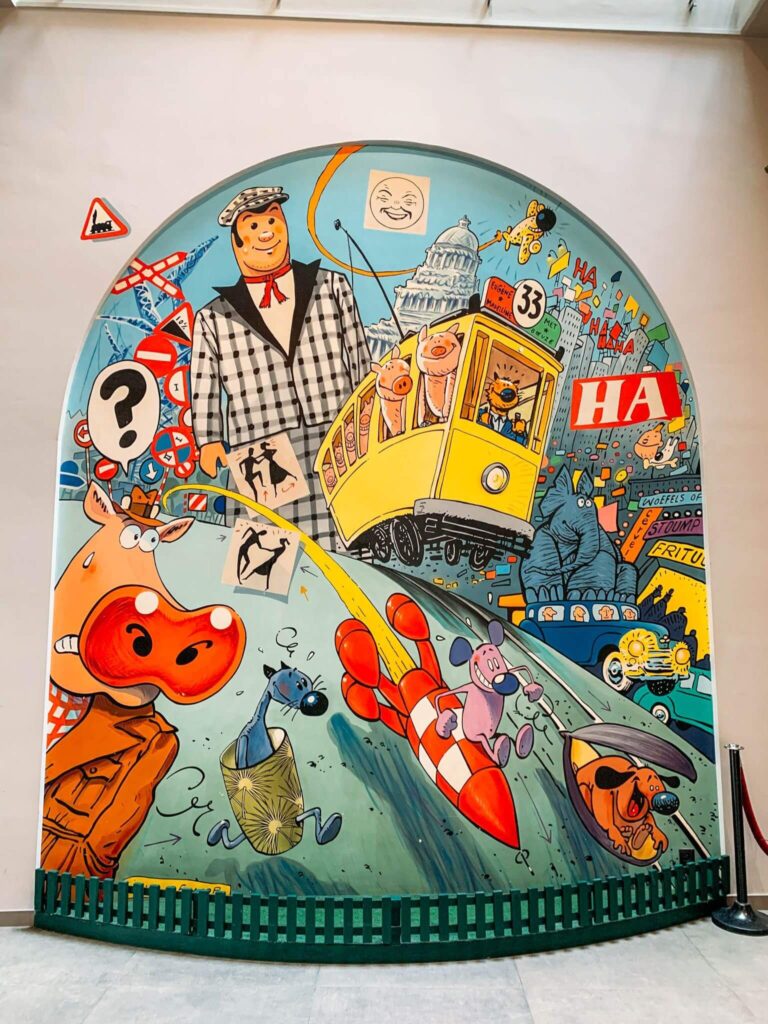 La Vache mural on the Brussels Comic Book Route